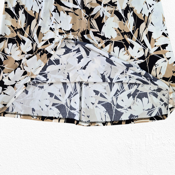 Anne Klein Khaki Multi Floral Ruffle Sleeve Workwear Shift Dress Size 2 NWT - Picture 5 of 10